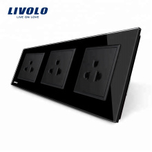 Livolo Nuevo tomacorriente eléctrico estándar de los EE. UU. 16A Toma de corriente de pared triple VL-C7C3US-12